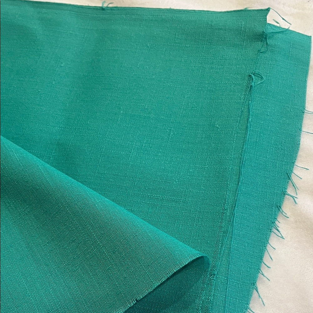 Vintage Teal Linen Fabric 1.5 yards